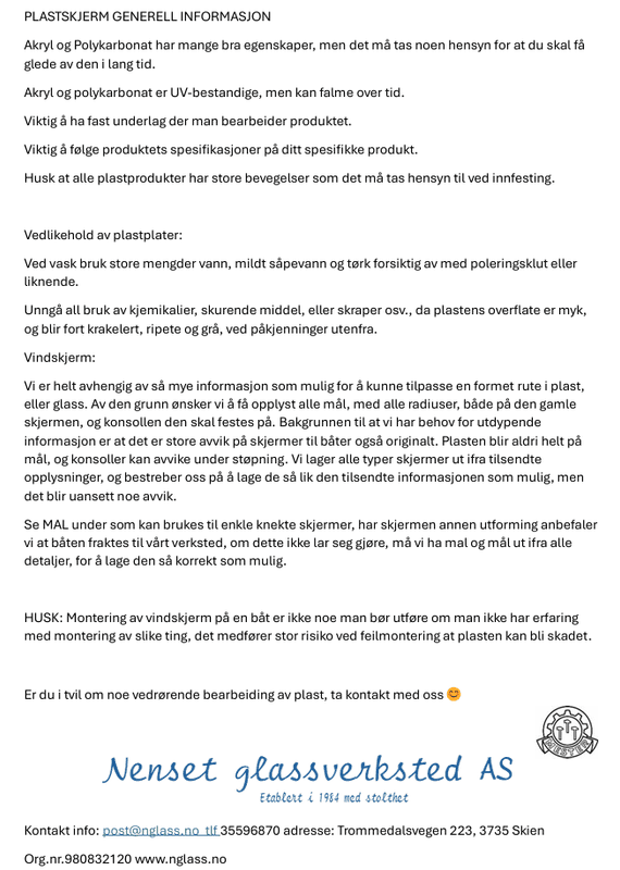Vindskjerm båt